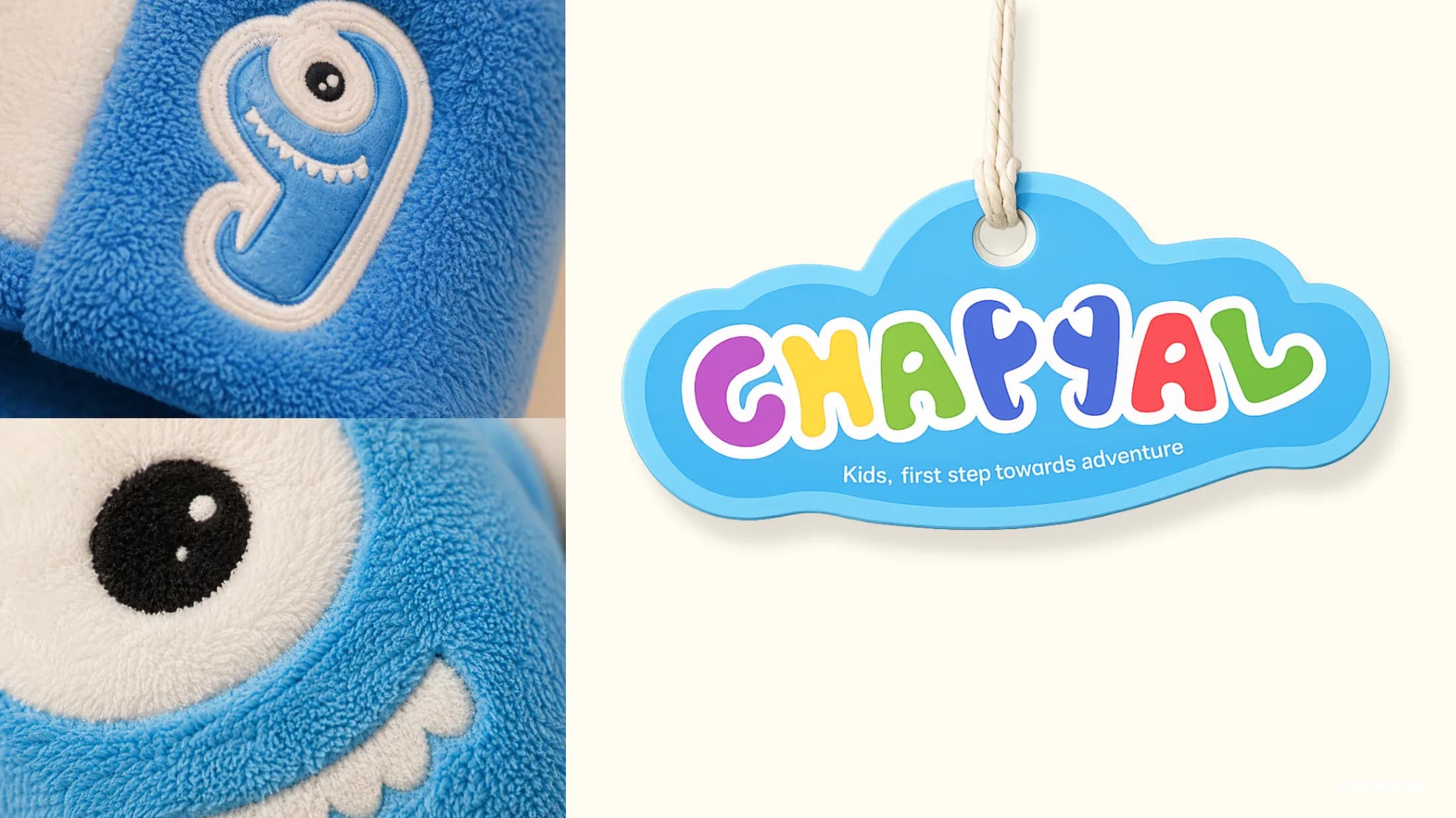 Chappal plush texture and die-cut hang tag